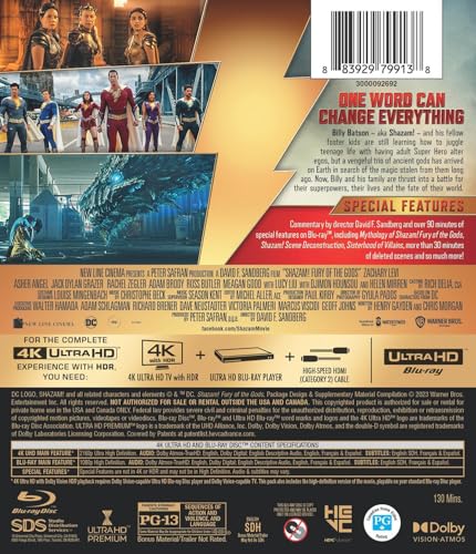 Shazam! Fury Of The Gods (4K Ultra HD + Blu-ray) [4K UHD]