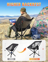 Portable Chairs for Adults Foldable, Fast Setup, Lightweight & Small Folding Chair with Cup Holder, Side Pocket and Carry Bag - Support 350 LBS