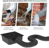 Gutter Downspout Extensions,Catch Basin Low Profile Downspout Extender | No Deep Dig Catch Basin, Flexible Pipe Extension to 5.1ft, Protect House Foundation