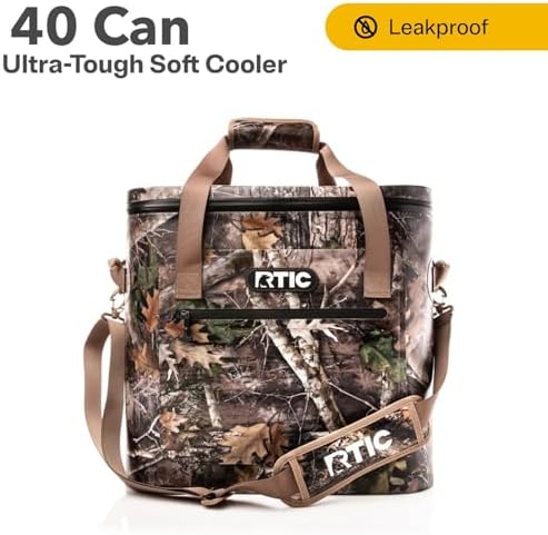 RTIC Ultra-Tough Soft Cooler 40 Can, Insulated Bag Portable Ice Chest Box for Lunch, Beach, Drink, Beverage, Travel, Camping, Picnic, Car, Trips, Floating Cooler Leak-Proof with Zipper