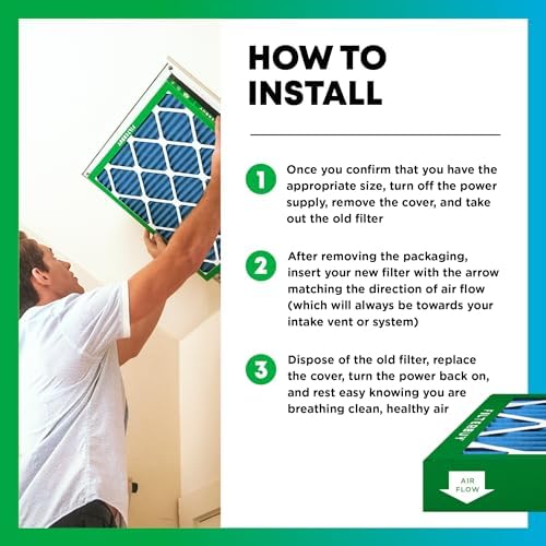 Filterbuy 20x30x1 Air Filter MERV 13 Optimal Defense (4-Pack), Pleated HVAC AC Furnace Air Filters Replacement (Actual Size: 19.63 x 29.63 x 0.75 Inches)