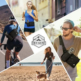 Waist Pack with Water Bottle Holder for Men Women Waist Bag Running Waist Pack Waterproof for Outdoor Travel Cycling Climbing Walking Fit All Phones (Bottle Not Included)(Black)