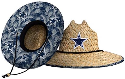 FOCO Men's NFL Team Logo Floral Lifeguard Beach Straw Sun Hat