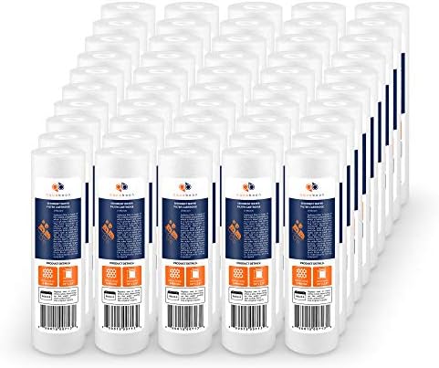 Aquaboon 5 Micron 10 x 2.5 Sediment Filter - Whole House Water Filter Replacement Compatible with Well Water Filters - P5, AP110, WHKF-GD05, 50 Pack