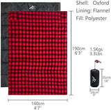 Heated Sleeping Bag pad, Heated Sleeping Bag Liner, 5 Heating Zones, Multi USB Power Supported, Operated by Battery Power Bank or Other USB Power Supply, Compact Bag Included.