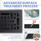 4x10 Inches Heavy Duty Walkable Floor Register Easy Adjust Air Supply Lever Floor Vents - Seattle Design - Vent Cover for Home Floor - Matte Black