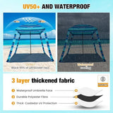 HOMEDEMO Beach Cabana UPF 50+, 6'×6' Beach Canopy, Easy Set up and Take Down, Cool Cabana Beach Tent with Sand Pockets, Side Wall Beach Shade Canopy Wind Waterproof for Kids, Family & Friends