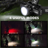 Sofirn HS21 Headlamp with Red Light, 2200 Lumen Led Bright Head lamp USB C Rechargeable with Spotlight, Floodlight, Powerful Headlight Waterproof for Adults, Camping, Hunting, Hardhat, Work, Emergency