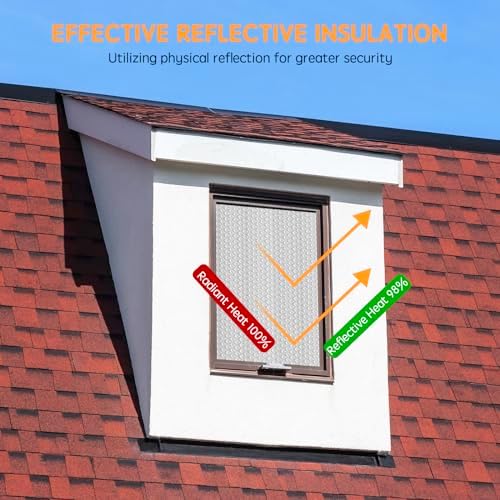 Reflective Foil Insulation, Double Reflective Bubble Insulation Sheet, Aluminum Foil Bubble Shield, Radiant Barrier Roll for RV Windows Weatherproofing (47''x 15Ft)