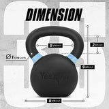 Yes4All Powder Coated Cast Iron Kettlebell Strength Training Kettlebells Weight Set for Full Body Workout, Home Gym
