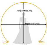 Wokceer Round Backdrop Stand 8FT Gold Wedding Balloon Arch Stand for Party