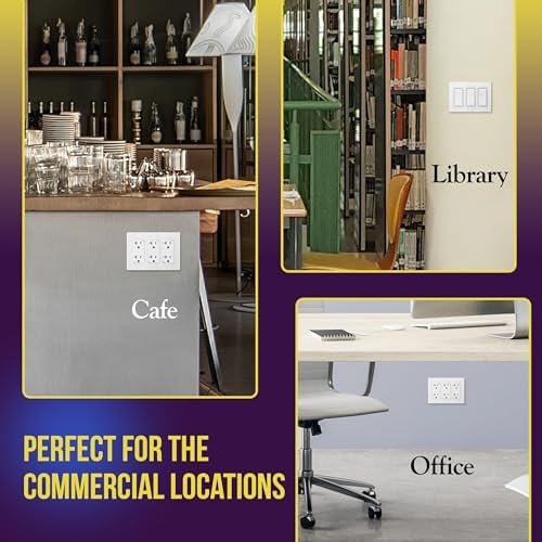 ENERLITES Screwless Decorator Wall Plate Child Safe Cover, Size 3-Gang 4.68" H x 6.53" L, Unbreakable Polycarbonate Thermoplastic, SI8833-W-5PCS, Glossy, White (5 Pack)