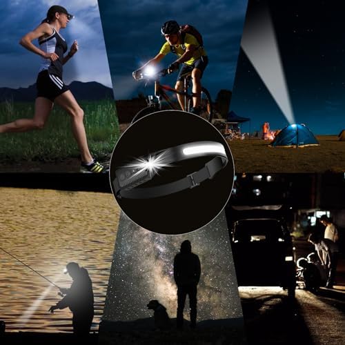 najiaxiaowu Rechargeable LED Headlamp 3 Packs,COB230° Wide Light Headlamp, 5 Modes of Lightweight Headlamps with Motion Sensors, Type-C USB Charging Headlamps,Suitable for Night Running