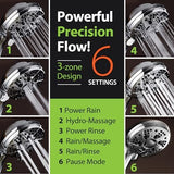 AquaDance For California High Pressure 6-Setting 3.5" Chrome Face Handheld Shower with Hose for Ultimate Shower Experience! Officially Tested to Meet Strict US Quality & Performance Standards!