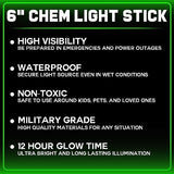 Emergency Glow Sticks - 25 Ultra Bright Military Grade Chem Lights - 12 Hour Bulk Tactical Light Sticks for Survival Gear, Camping, and Power Outages
