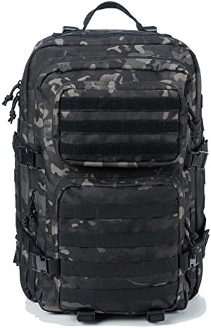 REEBOW GEAR Military Tactical Backpack Large Army 3 Day Assault Pack Molle Bag Backpacks (Black Camo)