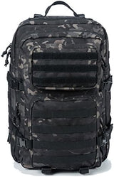 REEBOW GEAR Military Tactical Backpack Large Army 3 Day Assault Pack Molle Bag Backpacks (Black Camo)