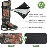 Kalkal Snake Gaiters, 1200D Waterproof Snake Chaps Snake Bite Protection for Ankle to Thigh, Snake Proof Gaiters Snake Guards with Adjustable Size for Men Women
