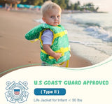 Dark Lightning USCG Approved Infant Life Jacket 0-30 lbs, Swim Vest for Baby/Toddlers 1-3 Year Old 20-30 lbs,Toddler Floaties for Pool Swimming,Boating,Beach,Puddle