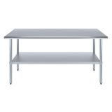 AmGood 24 in. x 72 in. Stainless Steel Work Table | Metal Kitchen Food Prep Table | NSF