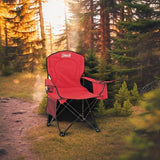 Coleman Portable Quad Camp Chair with 4-Can Cooler, Cushioned Seat & Back with Side Pockets & Cup Holder, Carry Bag Included