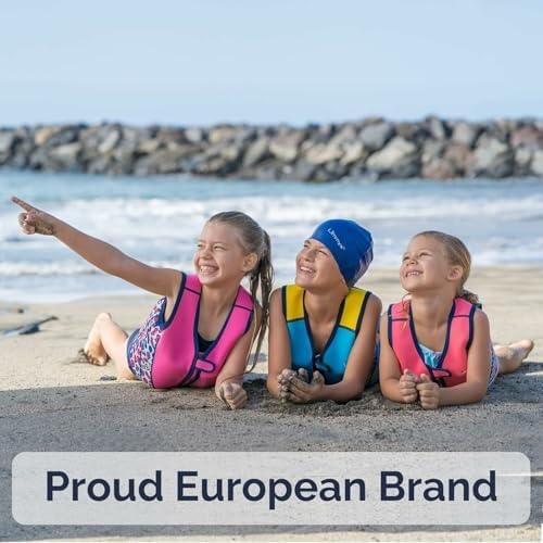 Limmys Premium Kids Swim Vest - Toddler Swim Jacket and Buoyancy Swimming Aid - Modern Design Swimming Vest for Boys, Girls and Babies - Drawstring Bag Included