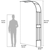 BUKLIYN Half Sided Arch Against The Wall Garden Arch Trellis - Garden Arch Arbor Trellis for Climbing Plants Outdoor - Garden Arch Trellis Arbor for Home Yard and Garden（Black）