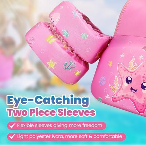 HeySplash Swim Vest for Kids, Toddler Pool Floaties Fit 20-50/70 Lbs, Children Swimming Vest with Adjustable Strap, Swim Jacket Water Wing Arm Float, Puddle Sea Beach Boat Jumper Boy Girl Baby