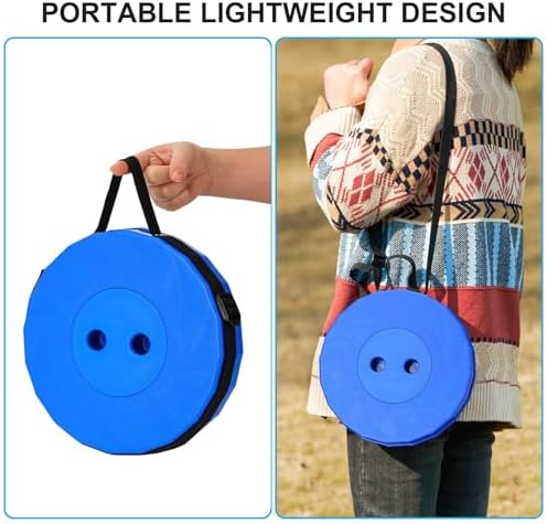 Upgraded Foldable Stool Thickened Set of 2, Portable Collapsible Stool Retractable Stool, Foldable Portable Collapsible Chair for Fishing, Hiking Tours, BBQ, Parties, Outdoor Activities (Blue)