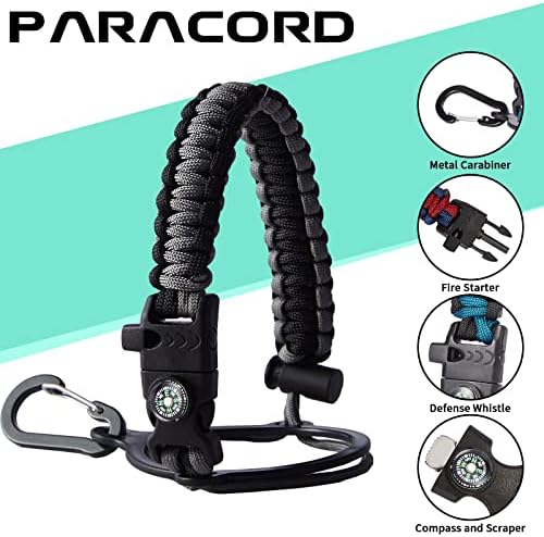 Vacuum Insulated Water Bottle 40oz - w/Straw Lid & Spout Lid, Carrier Bag, Paracord Handle, Bottle Boot, Stainless Steel Water Bottle for Adults, Wide Mouth Thermo Bottle Flask Cold-48H Hot-24H