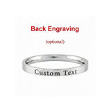 Love Statement Gifts Name Ring - Custom Text Stainless Steel Band Ring, Personalized Gift for Her & Him, for Valentines Day, Anniversary Birthday Graduation Christmas Bridesmaids Wedding