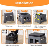 Portable Camping Toilet for Adults - Portable Folding Toilet with Lid,Travel Portable Potty for Adults,Porta Potty Car Toilet,Grey