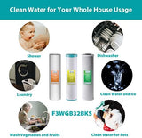 iSpring F3WGB32BKS 4.5” x 20” 3-Stage Whole House Water Filter Set Replacement Pack with Sediment, GAC+KDF, and CTO Carbon Block Cartridges, Fits WGB32B-KS