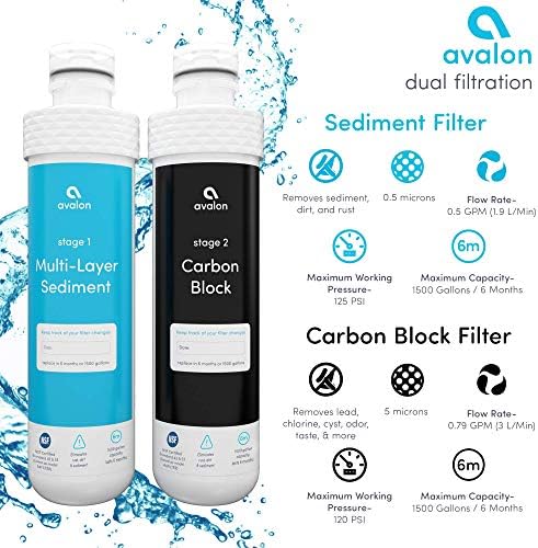 Avalon Genuine 2 Stage Replacement Filters For All Avalon Branded Bottleless Water Coolers NSF Certified, 2 Count (Pack of 1)