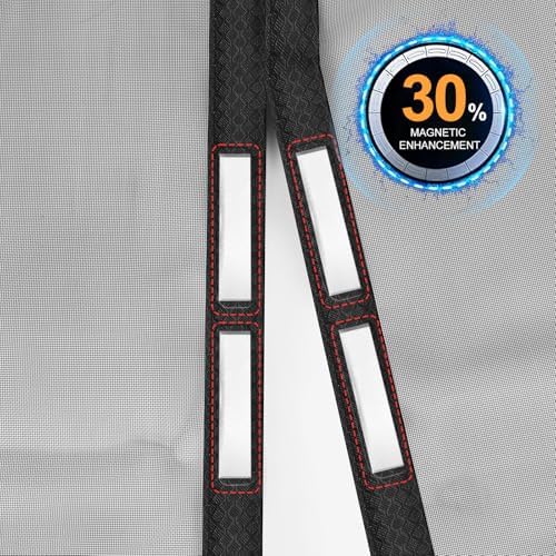High-Density Magnetic Screen Door Mesh for Home and Patio, Tear Resistant Backdoor Screen Net with Magnetic Closure