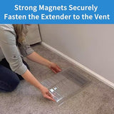 Air Vent Extender for Under Furniture, Floor Vent Deflector for Floor Register Up to 12" Wide, Extends from 17"-33" (1PCS)