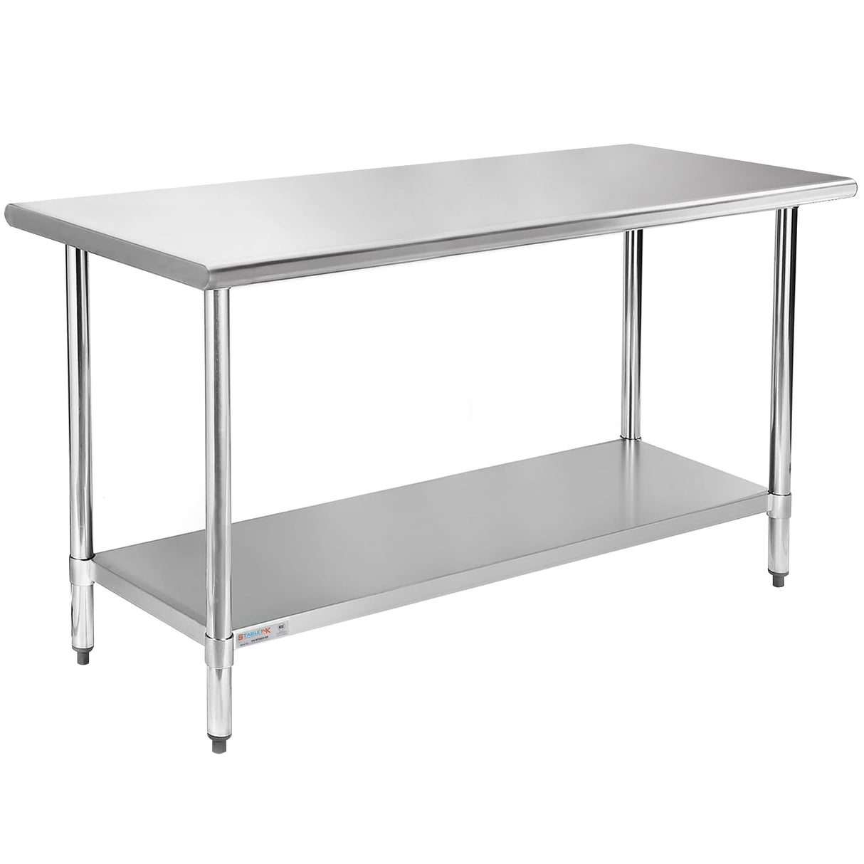 STABLEINK NSF Stainless Steel Table 30 x 60 Inches 5ft Metal Prep & Work Tables with Adjustable Undershelf, for Commercial Kitchen, Restaurant, Hotel, Laundry Room and Garage