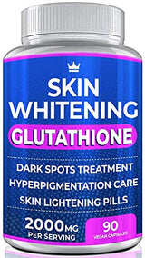 3 Pack Glutathione Whitening Pills - 120 Capsules 2000mg Glutathione - Effective Skin Lightening Supplement - Dark Spots, Melasma & Acne Scar Remover, Hyperpigmentation Treatment - Anti-Aging Antioxidant