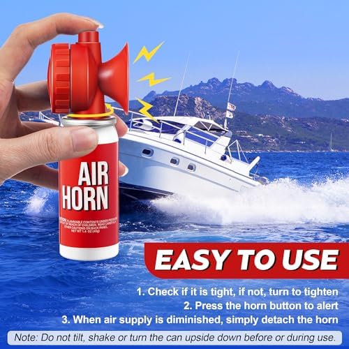 Saillong 1.4oz Boat Air Horn for Safety, Loud Marine Air Horns Can, Mini Small Blow Fog Bear Air Horn, Emergency Use for Sporting Events, Boat, Animal Alarm