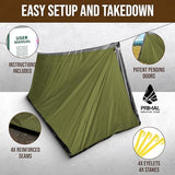 Orange Polyester Survival Tent with Doors - Compact, Durable, All-Season Shelter for Camping, Hiking, and Emergency Preparedness