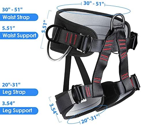 Climbing belts, Thicken Professional Half Body Safety Belt Climbing Gear for Tree Climbing, Fire Rescue, Rappelling and Other Outdoor Adventure Activities