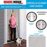 Magic Mesh Deluxe, White | Magnetic Screen Door, Heavy Duty, Magnetic Closure, Door Net, Patio Screen, Sliding Door Screen, Bug Screen for Doorways, Kid & Pet Friendly | Size 39" x 83" (Pack of 1)