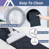 COSY HOMEER Edging Stair Treads Non-Slip Carpet Mat 28inX9in Indoor Stair Runners for Wooden Steps, Edging Stair Rugs for Kids and Dogs, 100% Polyester TPE Backing (4pc, Navy)