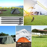 Tent Stakes and Hammer Set, 8 Pack 8in Heavy Duty Forged Steel Tent Stakes + 12in Heavy Duty Camping Hammer + Storage Pouch, Available in Rocky Place(8 Pack 8in Stakes + Hammer)