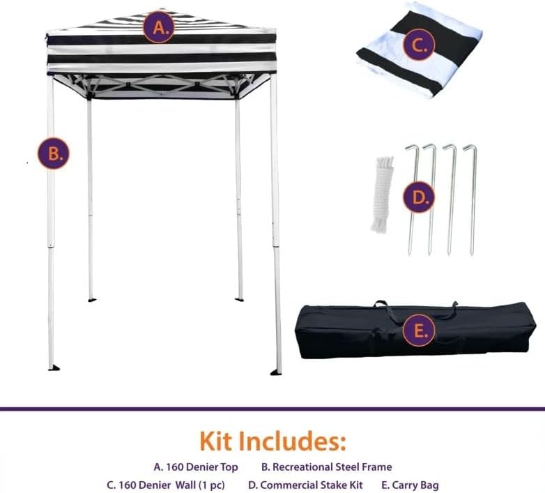 Impact 4'x4' Pop up Changing Dressing Room, Black and White