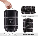 REDCAMP Sleeping Bag Stuff Sack, Black M, L, XL and XXL Compression Sack, Great for Backpacking and Camping
