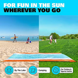 SUN NINJA Sand-Free Beach Blanket - 10ft X 9ft Lightweight Outdoor Blanket with Storage, Bottle Opener, Carabiner, Shoulder Strap, Corner Sand Pockets & 4 Stakes