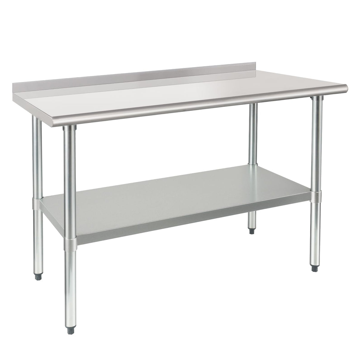 HARDURA Stainless Steel Table Prep & Work Table 24 x 48 Inches NSF Heavy Duty Commercial with Undershelf and Backsplash for Restaurant Kitchen Home and Hotel