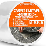 Carpet Tape Double Sided Heavy Duty Wide Carpet Tile Tape 4inx90ft Rug Gripper Indoor Outdoor Grip Tapes for Area Rugs on Hardwood Vinyl Concrete Wood Turf Floor Adhesive Two Stick