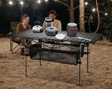 Lightweight Aluminum Folding Camping Table (47” x 21.65” x 26.7”), Portable Roll-Up Design for Outdoor, Camping, Beach, BBQ, Patio, and Picnic, Durable & Waterproof with Carrying Bag
